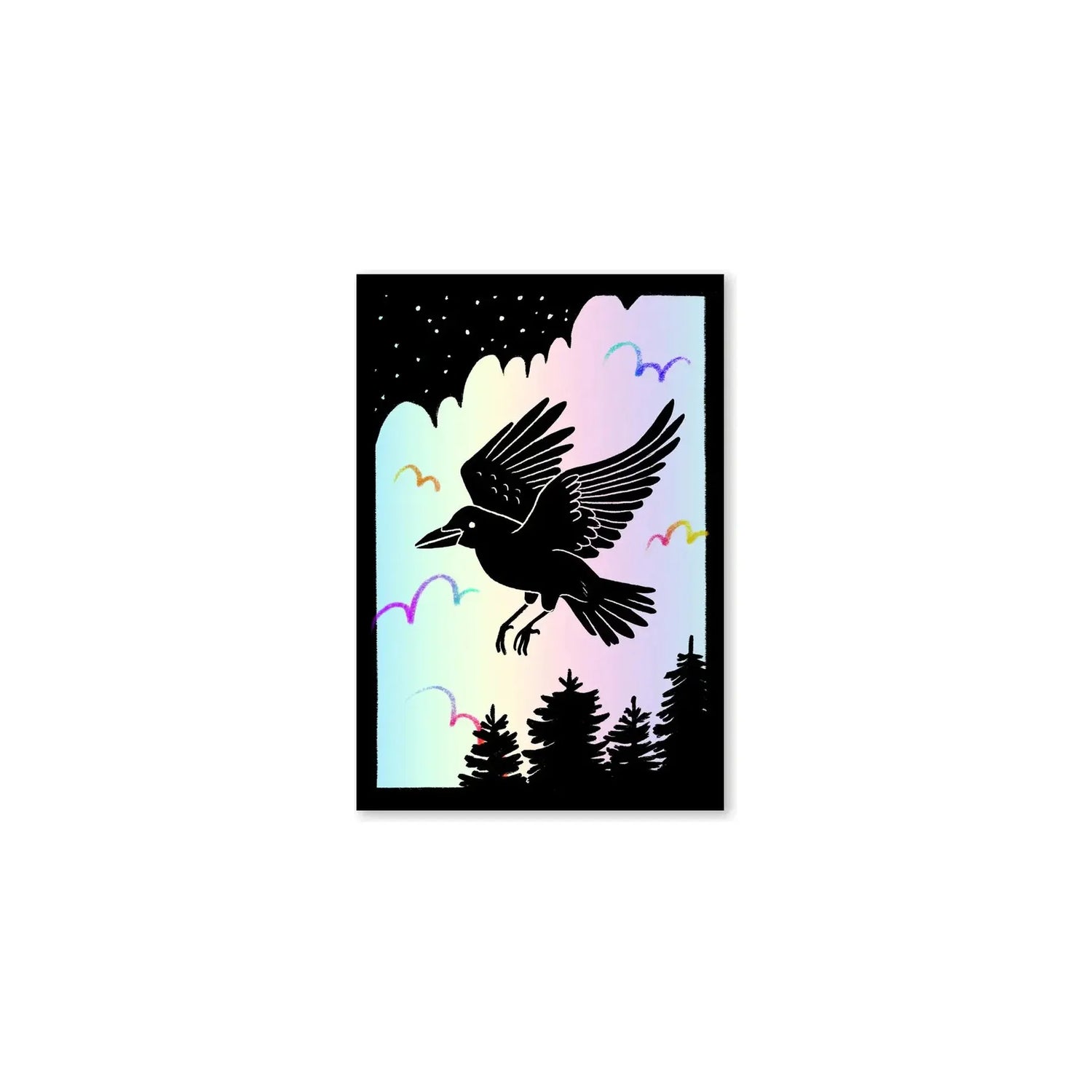 Night Crow Holographic Sticker